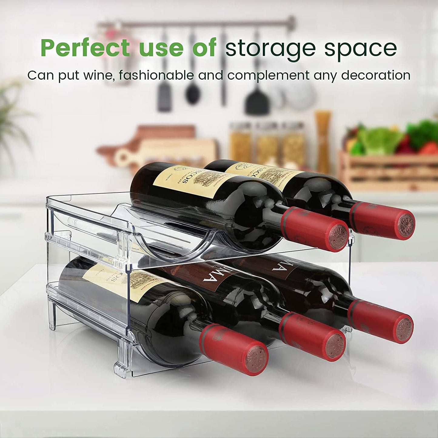 Water Bottle Organizer for Cabinet, Water Bottle Storage Organizer, 2 Packs Water Bottle Storage Rack, Water Bottle Holder for Cabinet, Stackable Water Bottle Storage Rack - Roots & Wings Home Goods