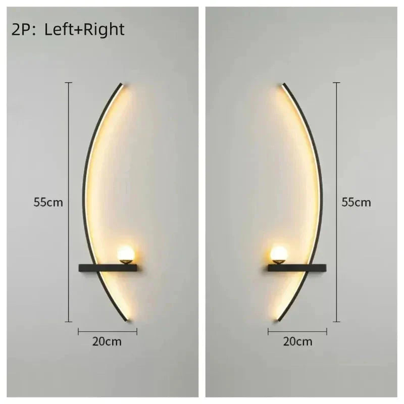 Modern LED Wall Lamp – Minimalist Art Design for Bedroom, Living Room, and Bathroom, Gold/Black - Roots & Wings Home Goods