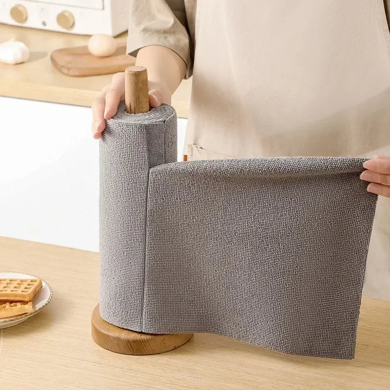 Reusable Cleaning Wipe Household Kitchen Cloth Microfiber Towel Rolls Dish Rags Wash Paper Towel Replacement 1 Roll of 20 Sheets - Roots & Wings Home Goods