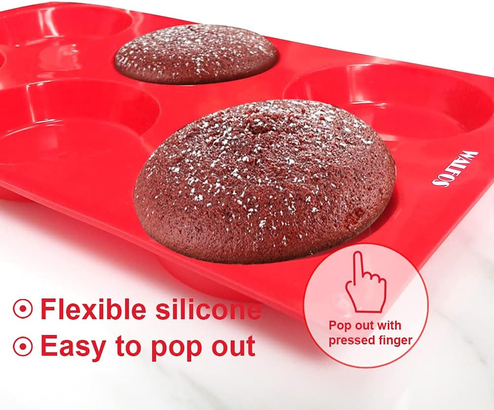 Silicone Whoopie Pie Baking Pans, 2 Pcs Non-Stick Muffin Top Pan. Food Grade and BPA Free Silicone, Great for Muffin, Eggs, Tarts and More, Dishwasher Safe - Roots & Wings Home Goods