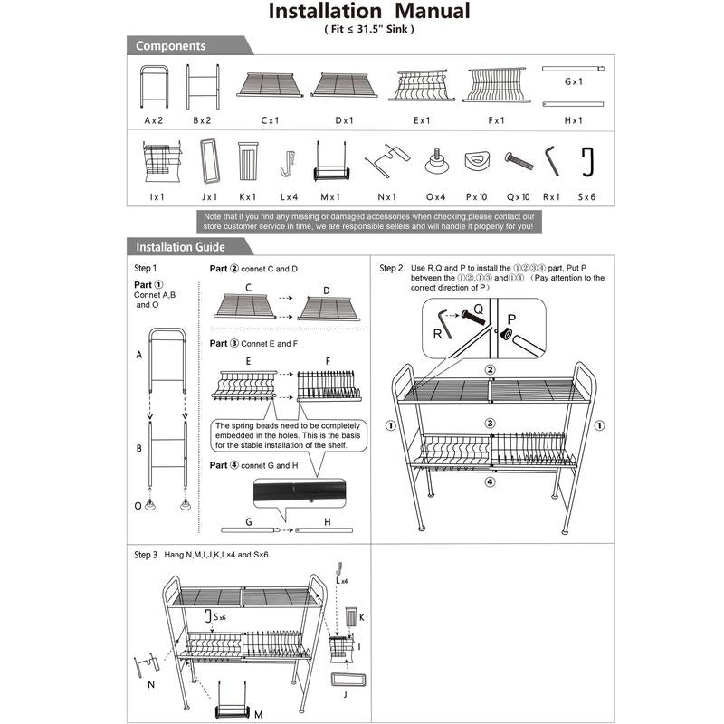 【Holiday Deals】San Dream over Sink Rack Kitchen over the Sink Dish Drying Rack Organizer Large Space Saving Dish Drainer Countertop Dishes Rack on Counter Caddy Utensil Metal Organizer 1&2 Tiers - Roots & Wings Home Goods