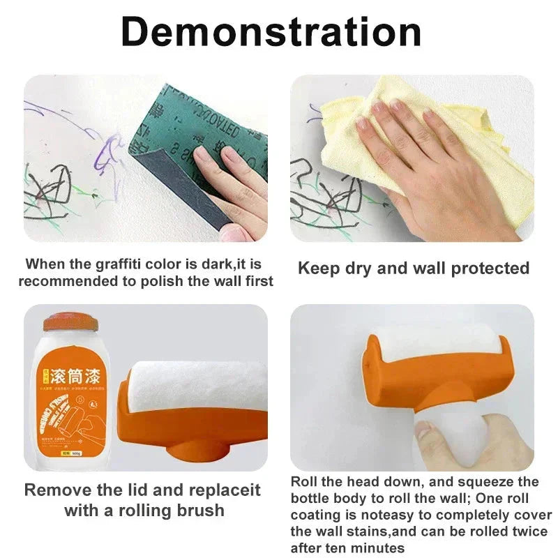 Antibacterial Wall Paint – Strong Repair Latex Paint with Roller Brush for Living Room & Kitchen - Roots & Wings Home Goods