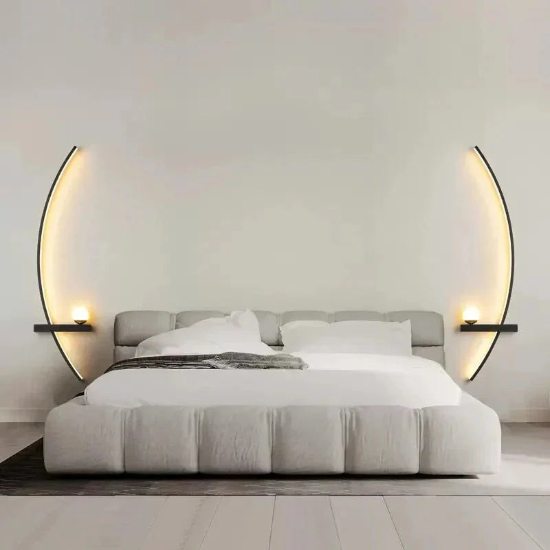 Modern LED Wall Lamp – Minimalist Art Design for Bedroom, Living Room, and Bathroom, Gold/Black - Roots & Wings Home Goods
