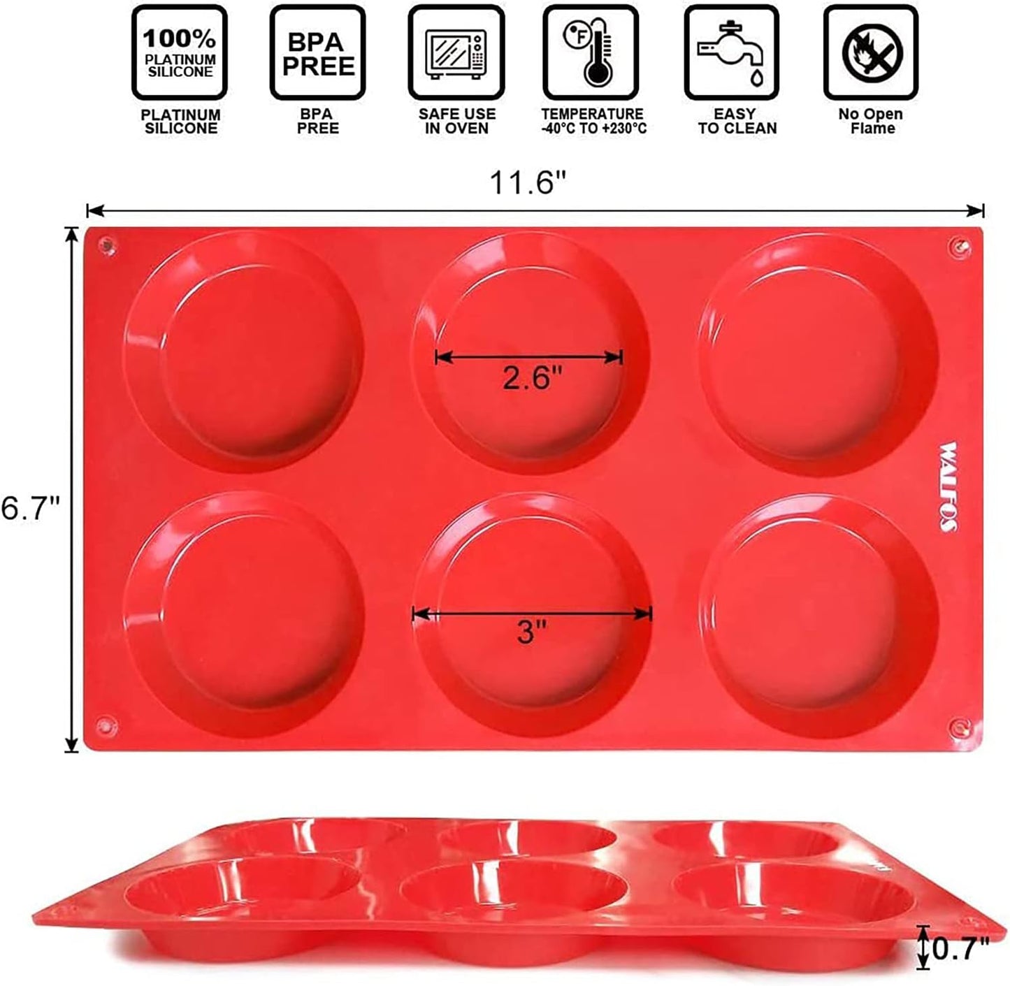 Silicone Whoopie Pie Baking Pans, 2 Pcs Non-Stick Muffin Top Pan. Food Grade and BPA Free Silicone, Great for Muffin, Eggs, Tarts and More, Dishwasher Safe - Roots & Wings Home Goods