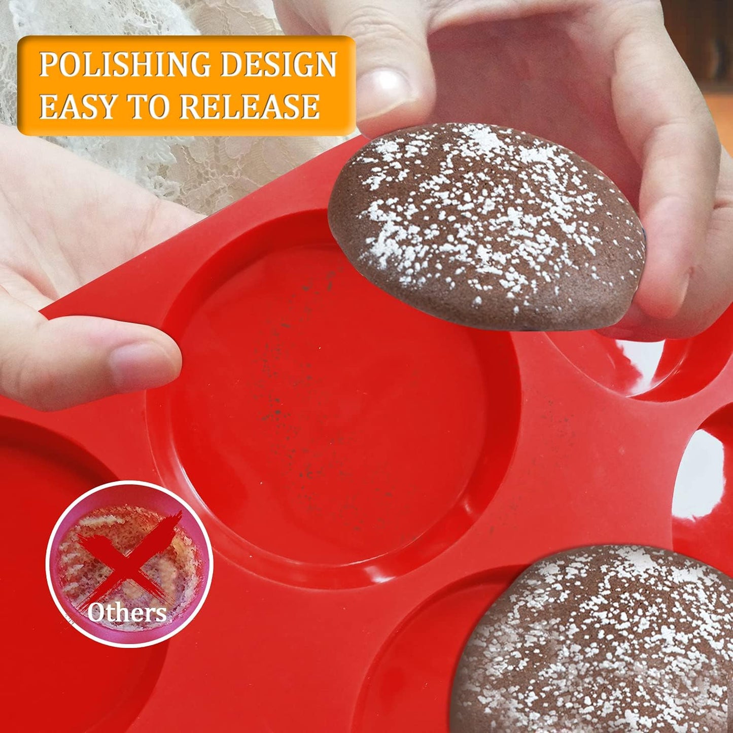 Silicone Whoopie Pie Baking Pans, 2 Pcs Non-Stick Muffin Top Pan. Food Grade and BPA Free Silicone, Great for Muffin, Eggs, Tarts and More, Dishwasher Safe - Roots & Wings Home Goods