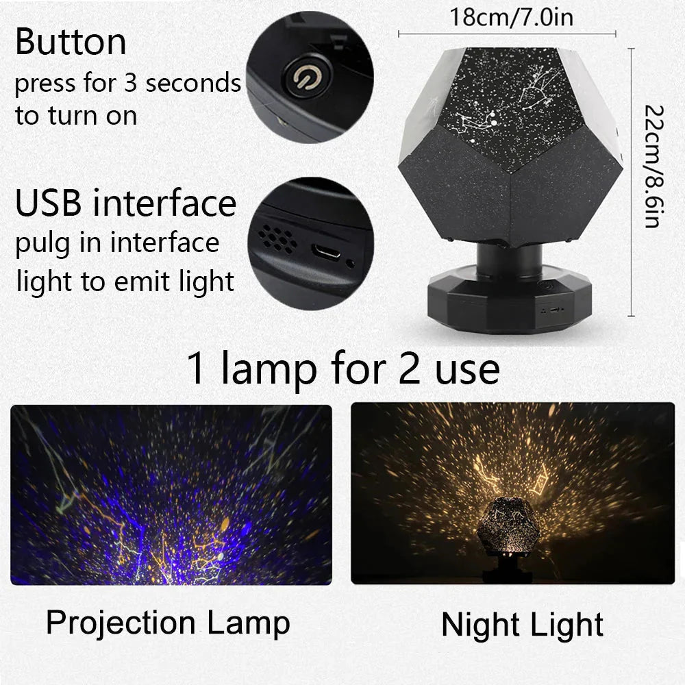Star Projector Constellation Night Light - Roots & Wings Home Goods