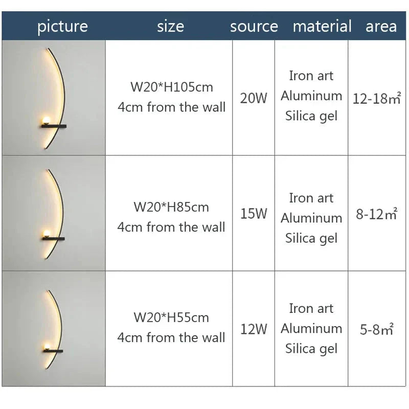 Modern LED Wall Lamp – Minimalist Art Design for Bedroom, Living Room, and Bathroom, Gold/Black - Roots & Wings Home Goods
