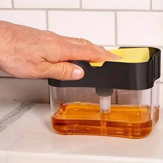 Dish Soap Dispenser and Sponge Holder for Kitchen Sink, Sponge Included, Household Brush Box Boxes - Roots & Wings Home Goods