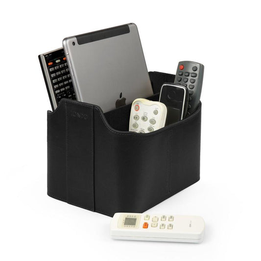Londo Leather Remote Control Organizer and Caddy with Tablet Slot - Roots & Wings Home Goods
