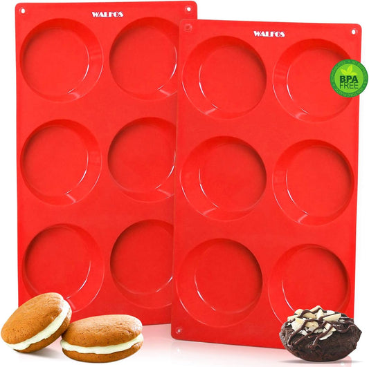 Silicone Whoopie Pie Baking Pans, 2 Pcs Non-Stick Muffin Top Pan. Food Grade and BPA Free Silicone, Great for Muffin, Eggs, Tarts and More, Dishwasher Safe - Roots & Wings Home Goods