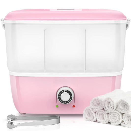 Hot Towel Steamer for Facials, Hot Towel Warmer Quickly Heats up in 5 Minutes, Portable Towel Machine Fits 16 Mini Towels, Salon Equipment Towel Warmer for Facials, , Massage, Pink Shower Home Goods - Roots & Wings Home Goods