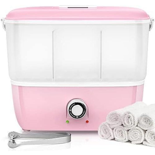 Hot Towel Steamer for Facials, Hot Towel Warmer Quickly Heats up in 5 Minutes, Portable Towel Machine Fits 16 Mini Towels, Salon Equipment Towel Warmer for Facials, , Massage, Pink Shower Home Goods - Roots & Wings Home Goods